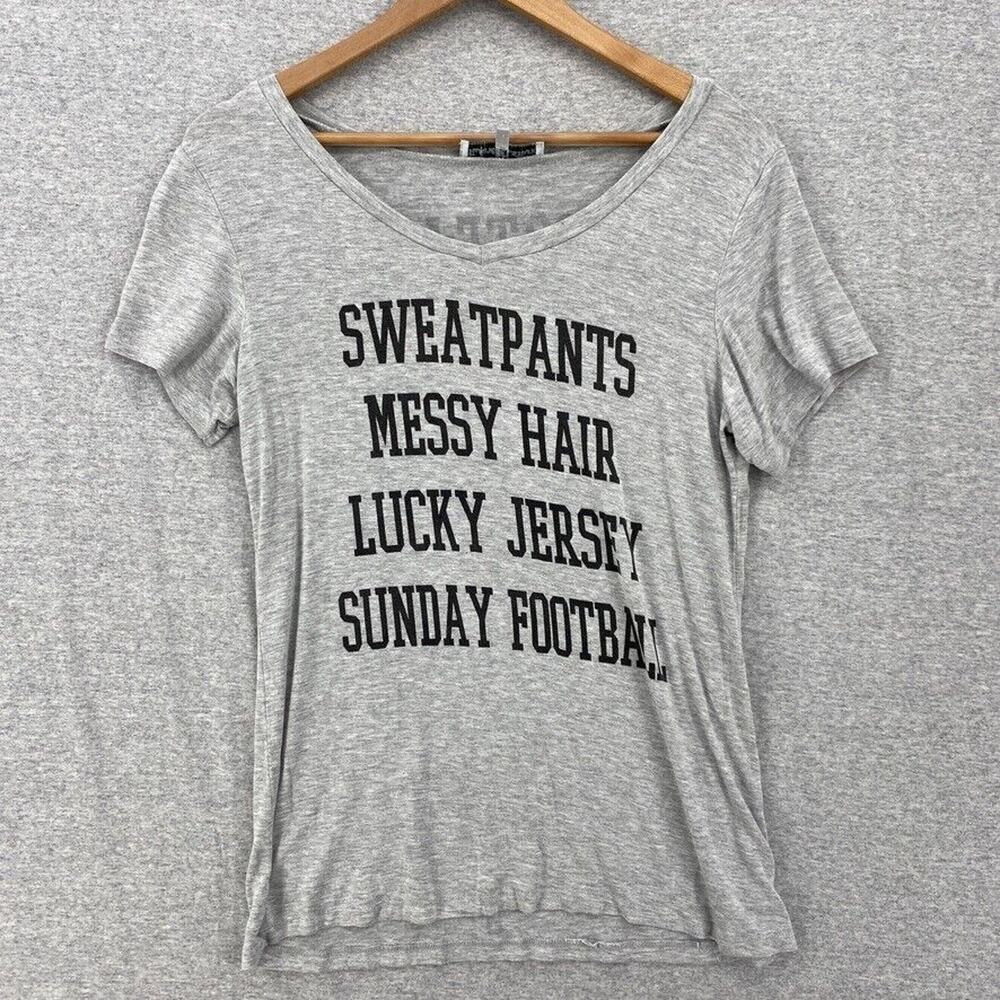 Twine & Stark Shirt Womens Medium Gray Tee Short Sleeve Football #Go Team